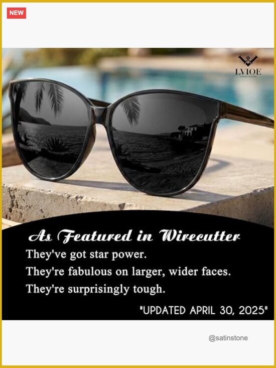 Polarized Cat Eye Oversized Sunglasses UV400 Protection Lightweight TR Frame